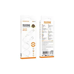 Дата кабель USB-C to Lightning 1.0m silicone BX113 Lenny white BOROFONE (6941991115387) - мініатюра 3