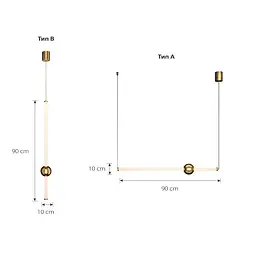 Led світильник Tube&Ball із латунною кулькою у двох формах Line.F Сторона Вертикальна - мініатюра 10