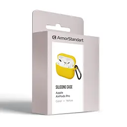 Силіконовий чохол для навушників Apple AirPods Pro, Silicone Case, жовтий, захисний чохол, ультратонкий і легкий, захист від подряпин, пилу та ударів, м"який силікон, ArmorStandart (ARM56079) - мініатюра 4