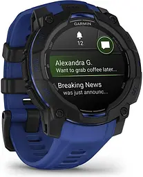 Смарт-годинник Garmin Instinct 3 45mm AMOLED Black with Blue Band (010-02936-03) - мініатюра 2