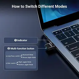 Bluetooth-адаптер Ugreen Undetectable Mouse Jiggler для ноутбука та ПК, чорний (35994) - мініатюра 3