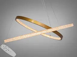 Люстра стельова LED Diasha D2489-800+600G, 100W, золото, діаметр 80 см, IP20, для вітальні