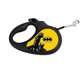 Повідець-рулетка для собак Waudog R-leash рисунок Бетмен Жовтий S до 15 кг 5 м светоотражаюча стрічка