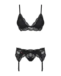 Мереживний комплект білизни з поясом 810-Obsessive SEG-1 L/XL - мініатюра 5
