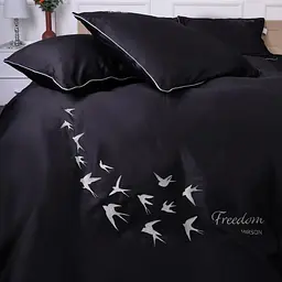 Комплект постільної білизни MirSon Сатин Elit 0055 Black Pearl Freedom 200х220 см (2200010538663) - мініатюра 3