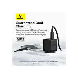 Зарядний пристрій Baseus Palm Fast Charger 1C 20W + Cable 1.0m Type-C 60W black (P10111602113-01) - мініатюра 10