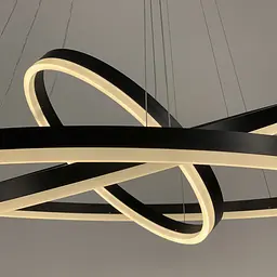 LED люстра на три кільця у чорному каркасі 60+40+20 см | Арт. G 68-600+400+200 BK | Line F - мініатюра 6