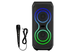 Колонка портативна акумуляторна Bluetooth Q8K 4"х2 потужність 40Вт з мікрофоном радіо та світломузикою UKC BT 2425 - мініатюра 1