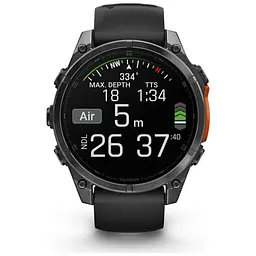 Смарт-годинник Garmin fenix 8 47mm, AMOLED, Glass/SS, SlateGray Steel/Black, BlkBnd, GPS (010-02904-00) - мініатюра 8