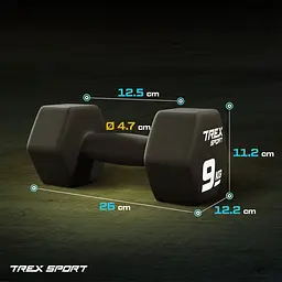 Гантелі для фітнесу неопренові TREX Sport TX-090VD 2x9кг - мініатюра 4