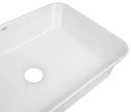 Комплект Qtap Virgo: Раковина накладна прямокутна 490х350х110 мм White + Донний клапан PU02 (QT18112261WN47305) - мініатюра 5