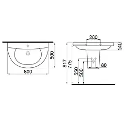 Раковина Idevit Diva 50x80 2001-0805, Білий - мініатюра 2