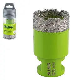 Свердло корончате Alloid Building Tools алмазне по кераміці 35 мм для КШМм 14х2 мм (DC-14035) - мініатюра 2