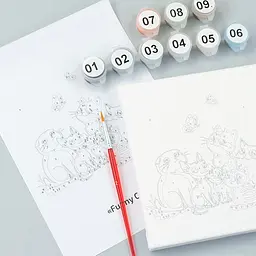Картина за номерами, Funny Cats , 15х15см, з мольбертом, ROSA START - мініатюра 4