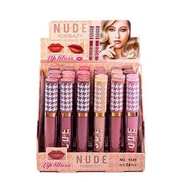 Рідка помада для губ стійка матова Nude Huxia Beauty набір 6 шт.