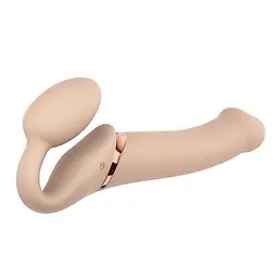 Страпон з вібрацією Strap-On-Me Vibrating Flesh L 19 см тілесний