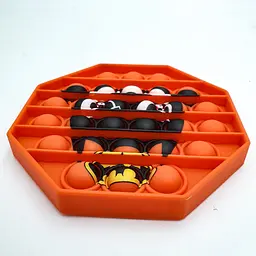 Сенсорна іграшка антистрес силіконова нескінченна пухирець поп іт UKC Pop It Fidget помаранчевий восьмигранник герой - мініатюра 2