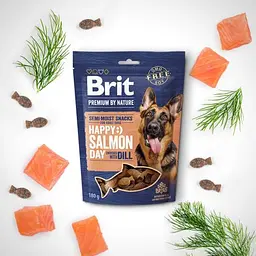 Ласощі для собак Brit Premium Semi-moist Snacks Salmon with Dill напіввологі з лососем і укропом 180 г - мініатюра 2