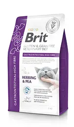 Сухий корм Brit VetDiet Cat Gastrointestinal High Fibre для котів із підвищеним вмістом клітковини та оселедцем, 2 кг