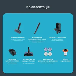 Пилосос Rowenta X-Force Flex 14.80 Animal Aqua безпровідний 240 Вт чорно-синій (RH9BC1WO) - мініатюра 18