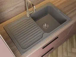 Кухонна мийка Miraggio ORLEAN gray (0000034) Граніт, Врізна, Сірий - мініатюра 6