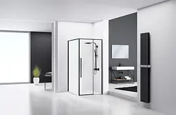 Душова кабіна Rea Solar 90x90 black REA-K6412, Чорний матовий, Універсальна, прозорий - мініатюра 2