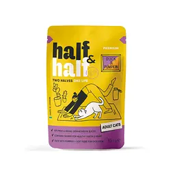 Вологий корм для кішок Half&Half з качкою та гарбузом в соусі 85 г (4820261921915) - мініатюра 1