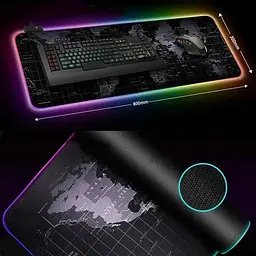 Ігрова поверхня FeelTouch з RGB підсвіткою 800 x 300 мм Black - мініатюра 5