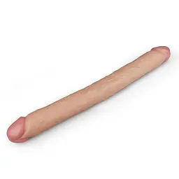 Двосторонній фалоімітатор тілесний King-Sized Realistic Slim Ultra Double Dildo 17 дюймів - мініатюра 5