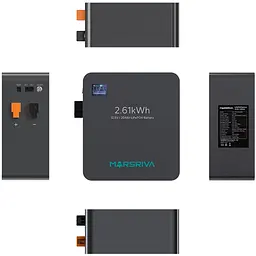 Акумуляторна батарея Marsriva LiFePO4, 12.8V/204Ah, 2.61kWh, настінне кріплення - мініатюра 5