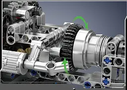 Конструктор двигун Mould King PAGANI Turbocharged V12 Engine моторозований для дітей та дорослих 761 деталей - мініатюра 4