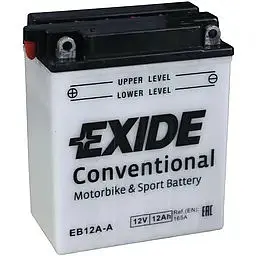 Мото акумулятор EXIDE CONVENTIONAL 6СТ-12Ah Аз 12В 165А (EN) EB12A-A - мініатюра 2