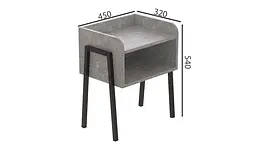 Тумба модульна Ferrum-decor Джузі 540x450x320 метал Чорний ДСП Бетон 16 мм (FRD-102974) - мініатюра 3