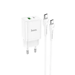 Адаптер сетевой HOCO Type-C to Type-C Cable founder charger set N28 1USB/1Type-C, 20W/3A, PD/QC