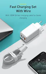 Мережевий зарядний пристрій Baseus GaN2 Pro Quick Charger 1USB + 2Type-C 65W CCGAN2P-B02 White - мініатюра 5