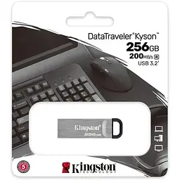 USB флеш-накопичувач Kingston DataTraveler Kyson 256GB USB-A 3.2 Gen 1 Silver/Black (DTKN/256GB) [69969] - мініатюра 4