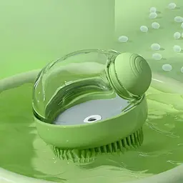 Щітка силіконова масажна Semi Cleaning Device з дозатором, Green для миття тварин