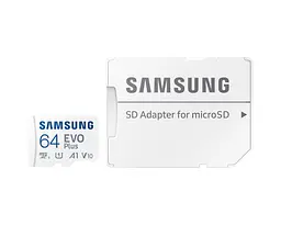 Samsung Карта пам'яті microSDXC 64GB C10 UHS-I R130MB/s Evo Plus + SD - мініатюра 2