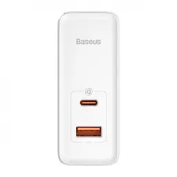Мережевий зарядний пристрій Baseus GaN5 Pro Fast Charger Type-C+USB 100 W CCGP090202 White - мініатюра 3