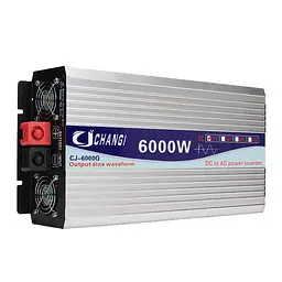Інвертор перетворювач напруги Changi CJ-6000Q 6000 W 12 V 24 V 48 V DC-AC 220 V чистий синус - мініатюра 2