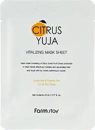 Тканинна маска для обличчя з екстрактом юзу FarmStay Citrus Yuja Vitalizing Mask Sheet 23 мл