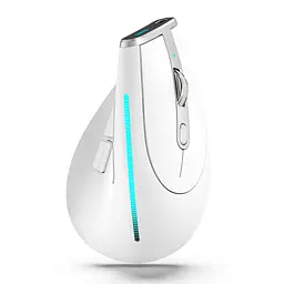 Вертикальна миша бездротова Zelotes F-36 з акумулятором та RGB підсвічуванням 2,4G+Bluetooth White - мініатюра 3