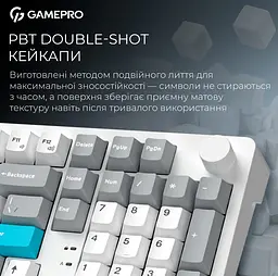 Механічна ігрова клавіатура GamePro MK-305-WH Asgard Drakkar Keychron Super Red Switch Bluetooth 5.2/2.4 ГГц/USB White - мініатюра 12