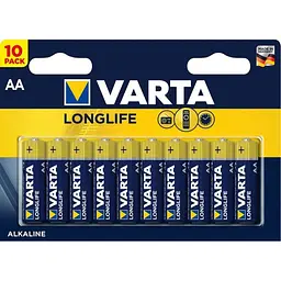 Батарейки Varta Longlife AA Bli Alkaline, 10 шт. (4106101461) - мініатюра 3