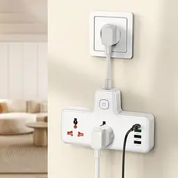 Подовжувач Hoco AC12A Reise (PD30W/1C3A) +Socket White - мініатюра 5