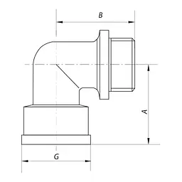 Кутник Koer 1/2'' НВ (хром) Kf.L06MF.Chr KF0127 - мініатюра 2