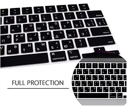 Накладка на клавіатуру DK для Apple MacBook Pro 16" 2021 - 2024 USA силікон чорний (013282) - мініатюра 5