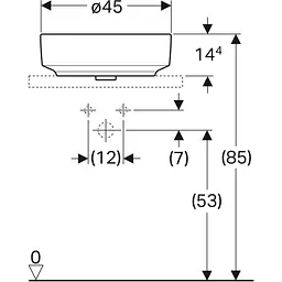 Раковина Geberit VariForm 45 500.770.01.2, Білий - мініатюра 4