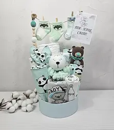 Букет з пелюшок для немовлят A.L.Babybox Панди акробати 15 од. М'ятний (BU 24345731)