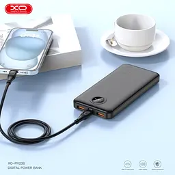 Портативний зарядний пристрій XO PR238 - 10000 mAh PD20W + QC22.5W (Black) (6974557) - мініатюра 6